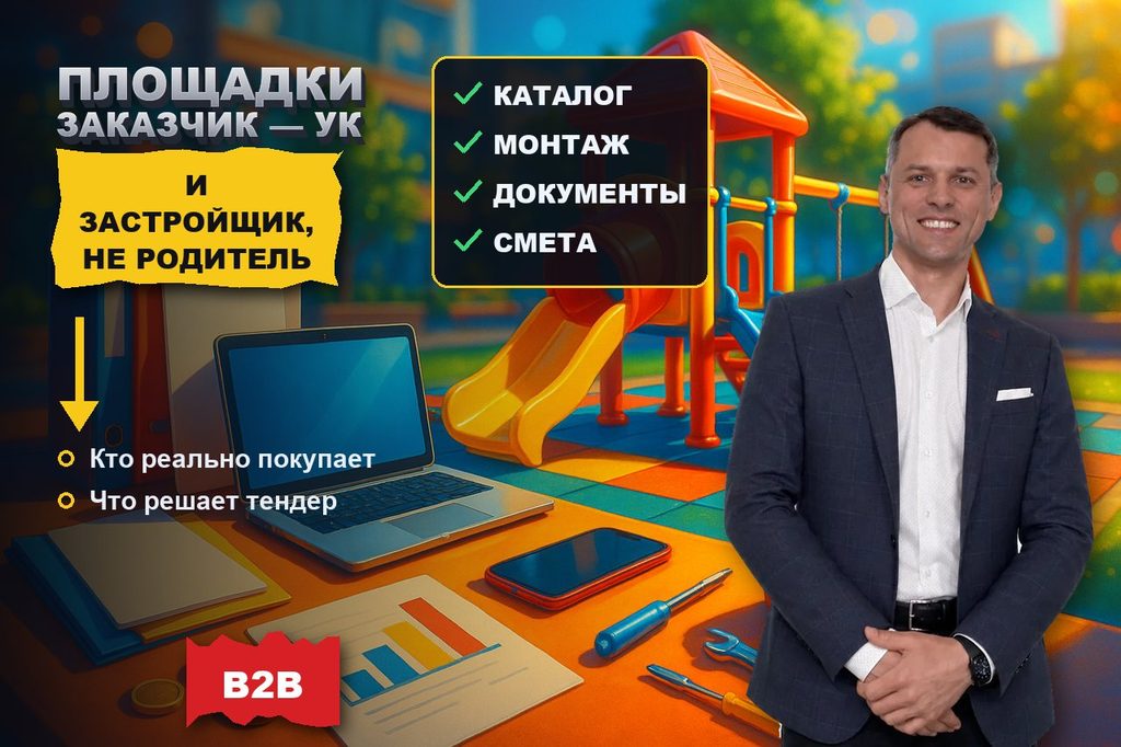Продвижение сайта детских площадок: заказчик — УК и застройщик