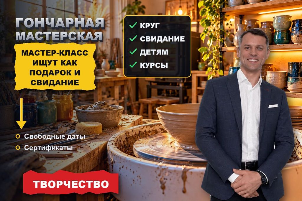 Продвижение сайта гончарной мастерской: на круг записываются по поводу — свидание, девичник, подарок