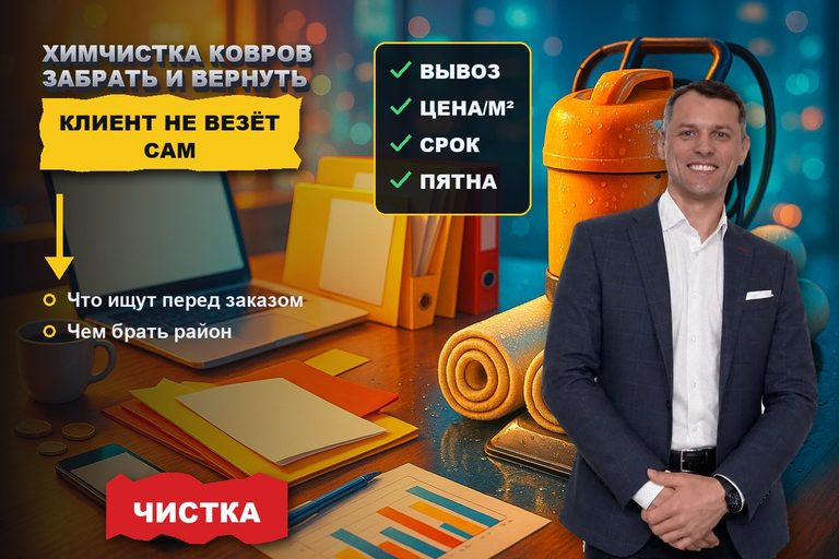 Продвижение сайта по химчистке ковров: забрать, почистить, вернуть