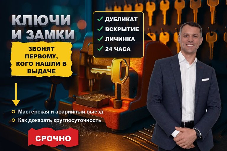 Продвижение сайта по изготовлению ключей и вскрытию замков: звонят первому