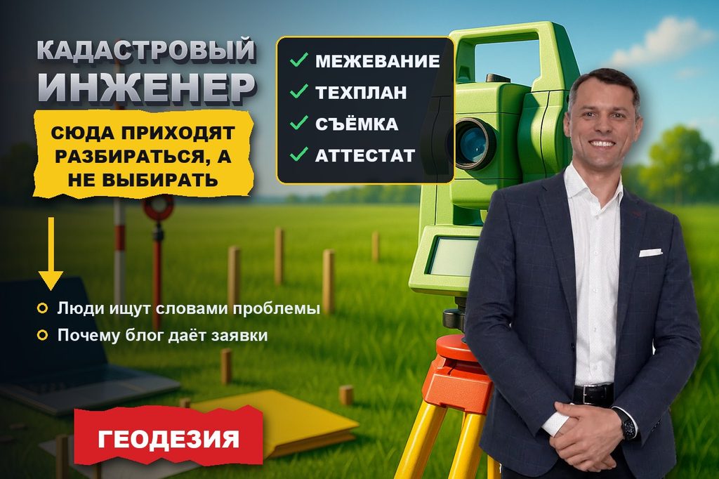 Продвижение сайта кадастрового инженера: сюда приходят разбираться, а не выбирать