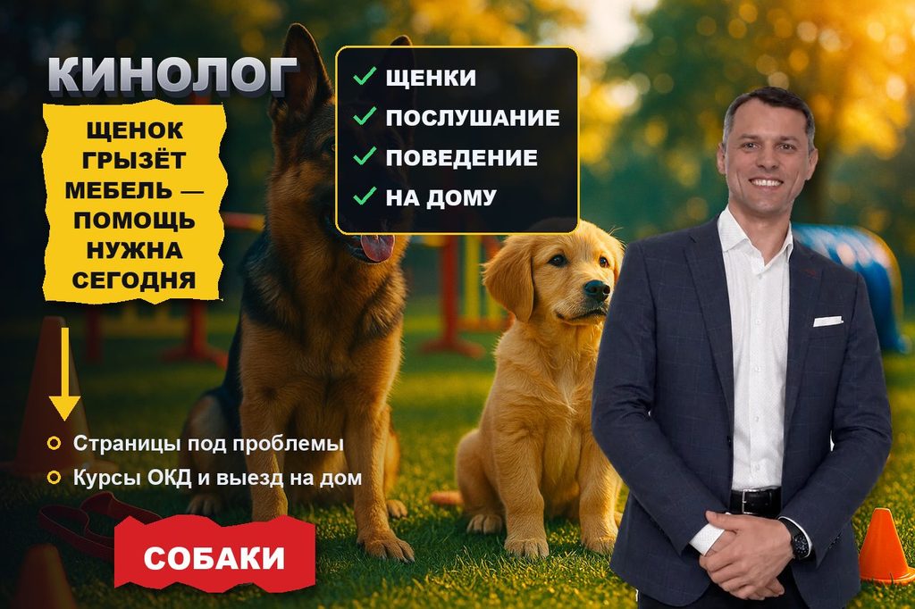Продвижение сайта кинолога: щенок грызёт мебель, и хозяин ищет помощь сегодня