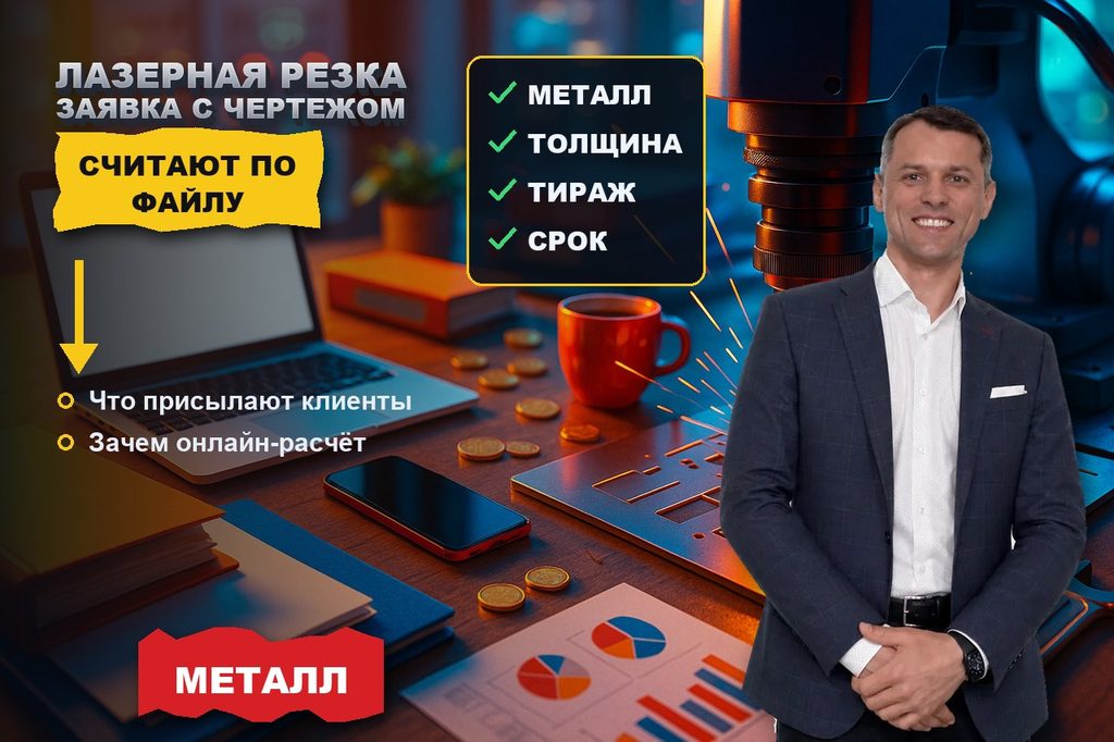 Продвижение сайта лазерной резки металла: заявка приходит с чертежом