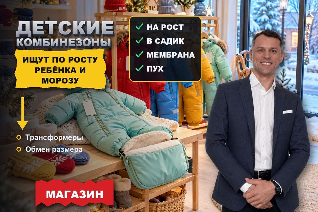 Продвижение сайта магазина детских комбинезонов: комбинезон ищут по росту ребёнка и морозу, а возвращают из-за размера