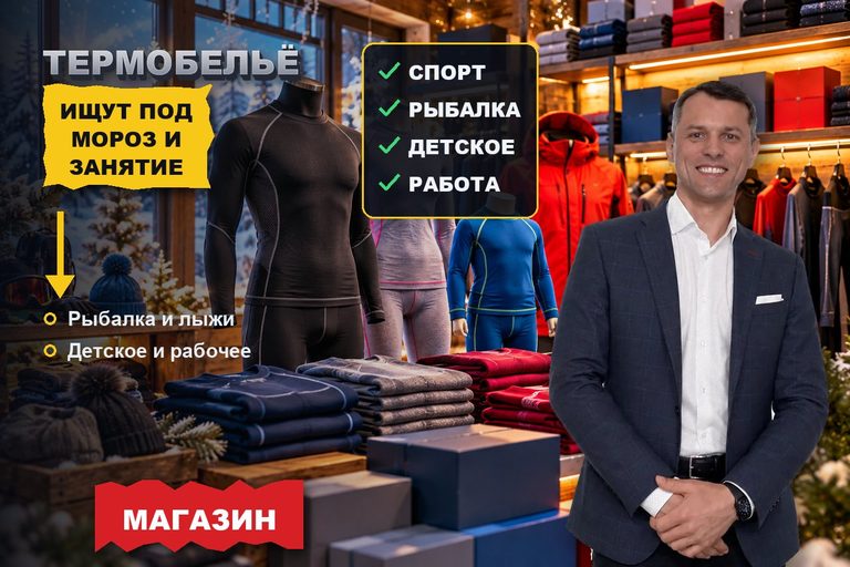Продвижение сайта магазина термобелья: бельё ищут под мороз и занятие — рыбалку, лыжи, садик, смену на улице