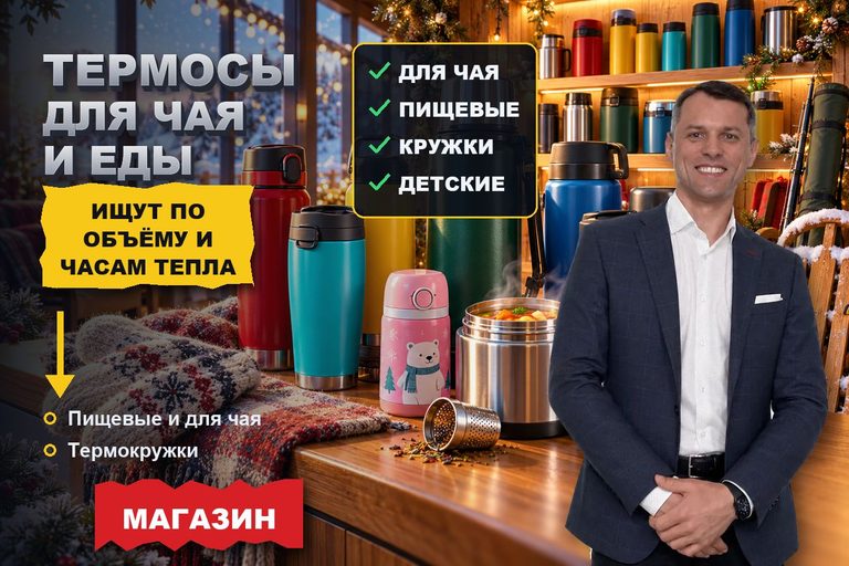 Продвижение сайта магазина термосов: термос ищут по объёму и часам тепла — для чая, еды и рыбалки
