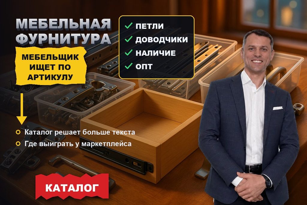 Продвижение сайта мебельной фурнитуры: мебельщик ищет по артикулу
