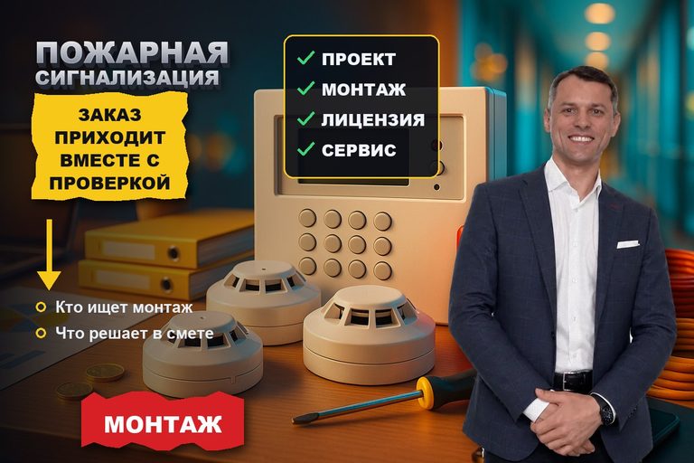 Продвижение сайта по монтажу пожарной сигнализации: заказ приходит с проверкой