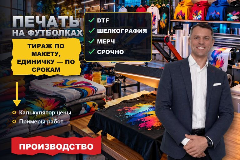 Продвижение сайта печати на футболках: тираж заказывают по макету, а единичку — по срокам