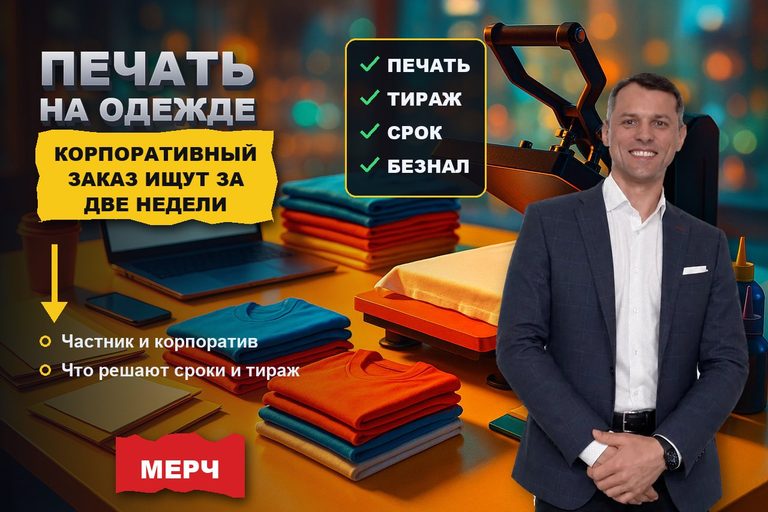 Продвижение сайта по печати на одежде: корпоративные заказы ищут за две недели