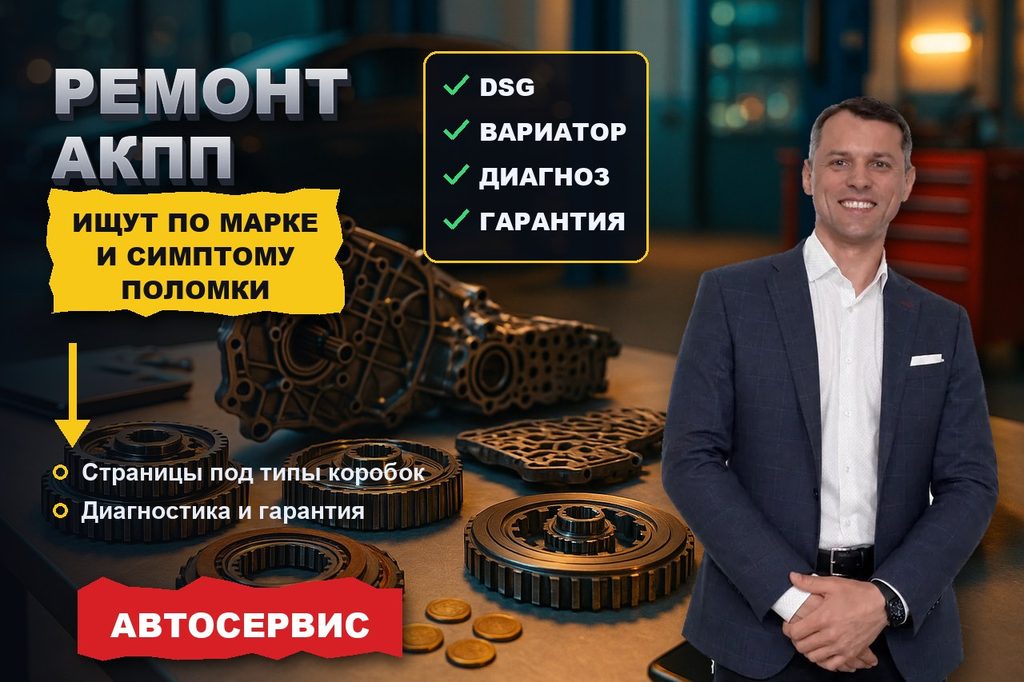 Продвижение сайта ремонта АКПП: ищут по марке машины и симптому поломки