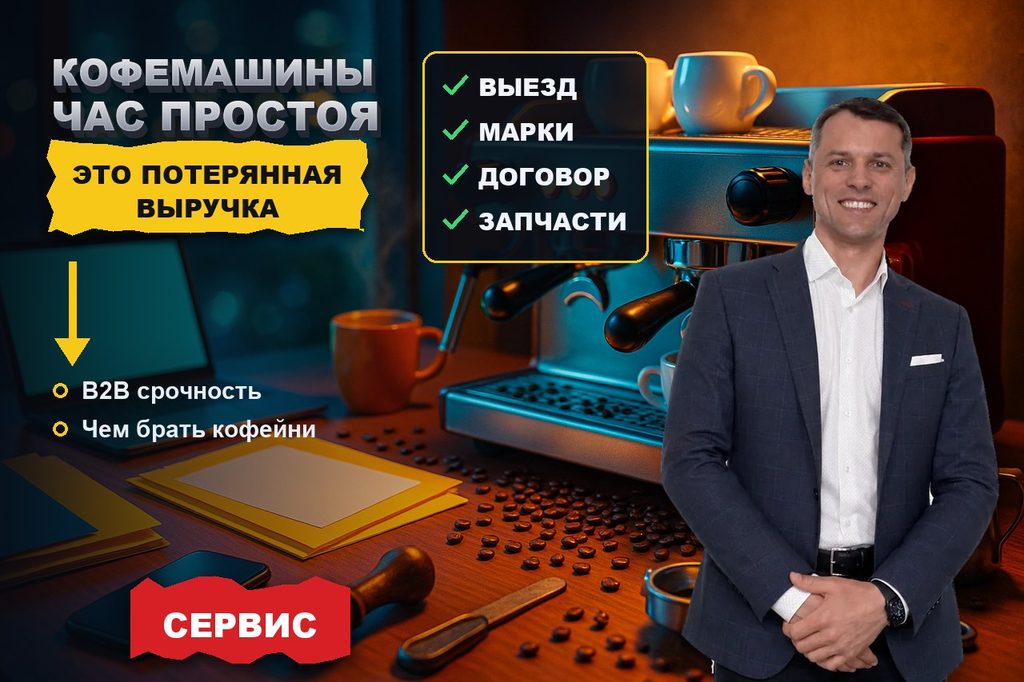 Продвижение сайта по ремонту кофемашин: кофейня теряет выручку за час