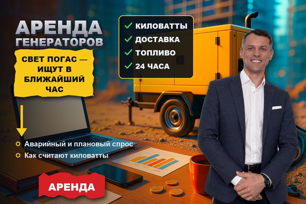 Продвижение сайта аренды генераторов: свет погас — ищут в ближайший час
