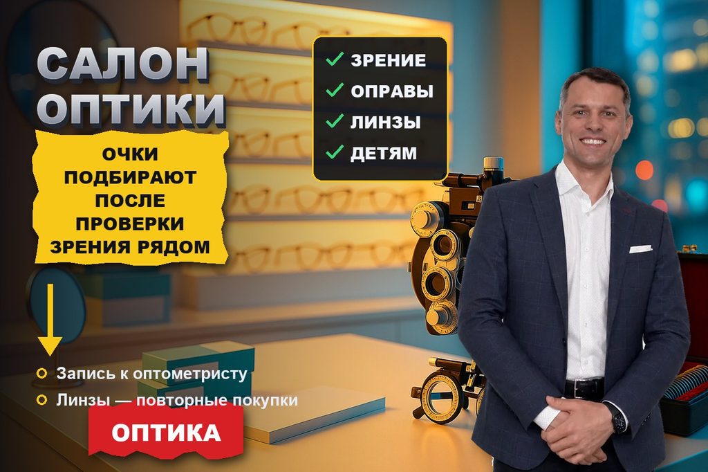 Продвижение сайта салона оптики: очки подбирают после проверки зрения рядом с домом