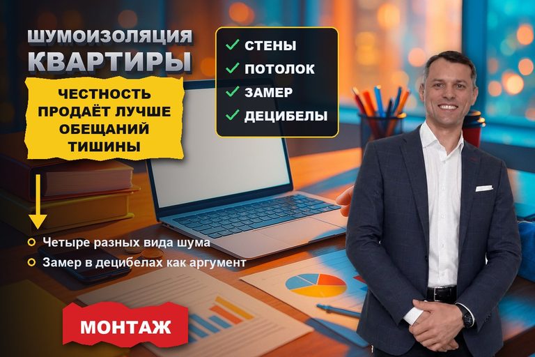 Продвижение сайта шумоизоляции квартиры: честность продаёт лучше обещаний тишины