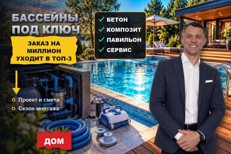 Бассейн на участке — заказ на миллион, и он уходит тому, кто в топ-3