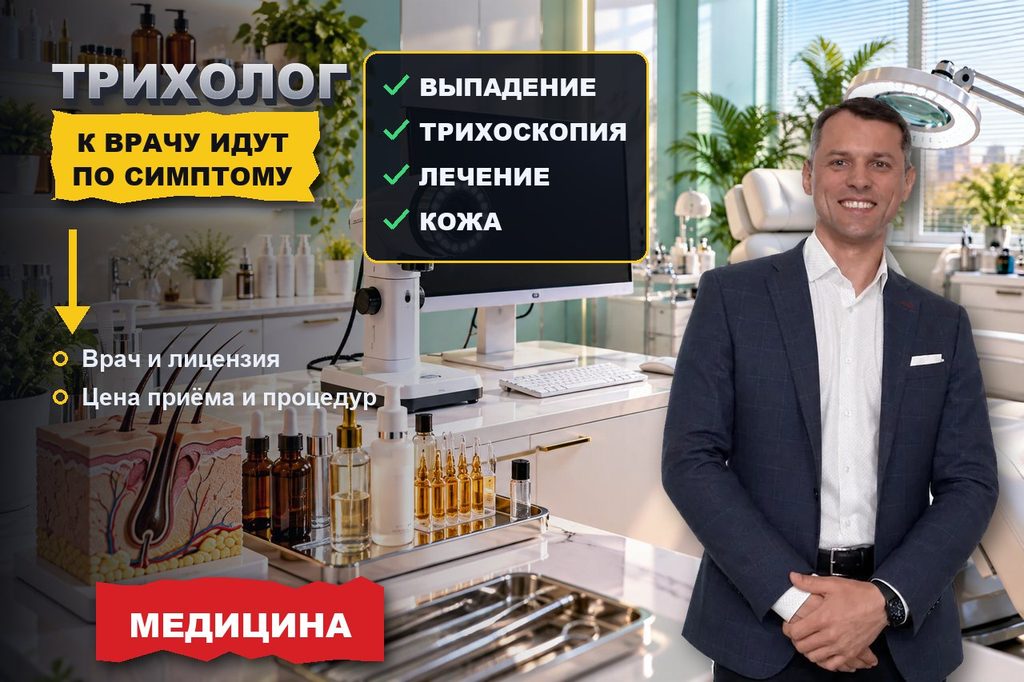 Продвижение сайта трихолога: с выпадением волос идут к врачу, которого нашли по симптому