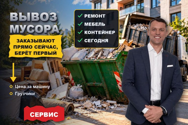 «Вывезти мусор после ремонта» — заказ прямо сейчас, выигрывает первый в выдаче